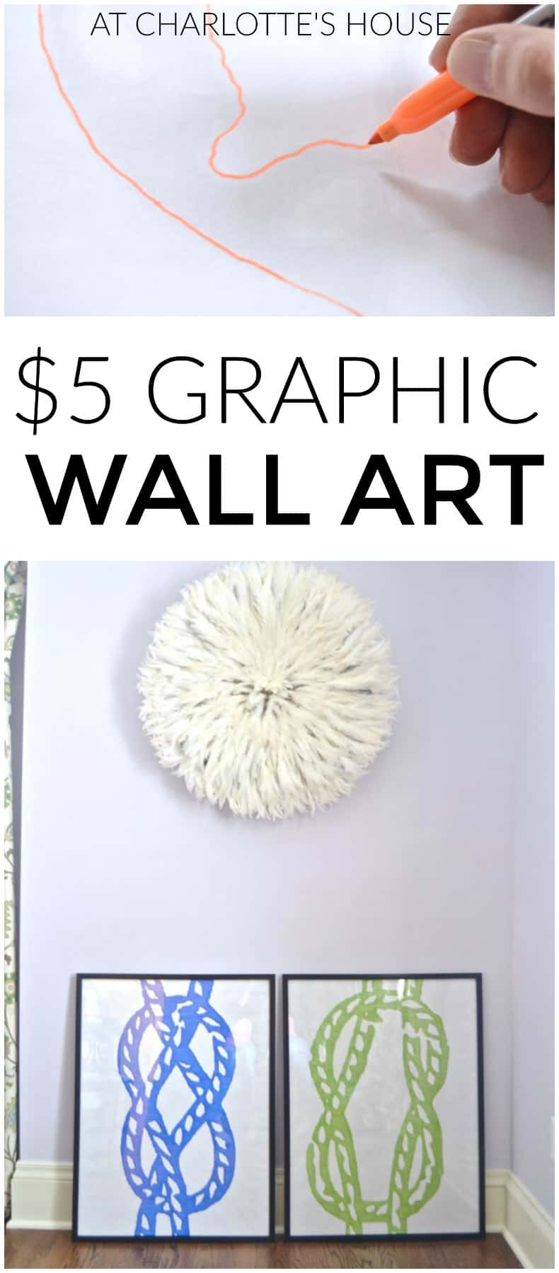 Simple and inexpensive $5 graphic wall art.