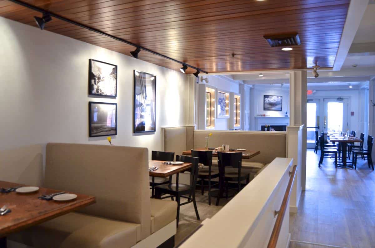 Neighborhood New England restaurant gets a nautical and chic makeover on a big time budget.