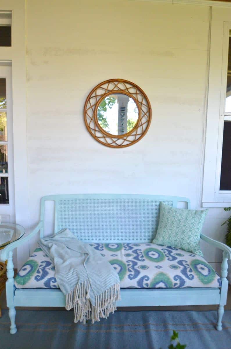 porch makeover on a budget using DIY and thrifted finds