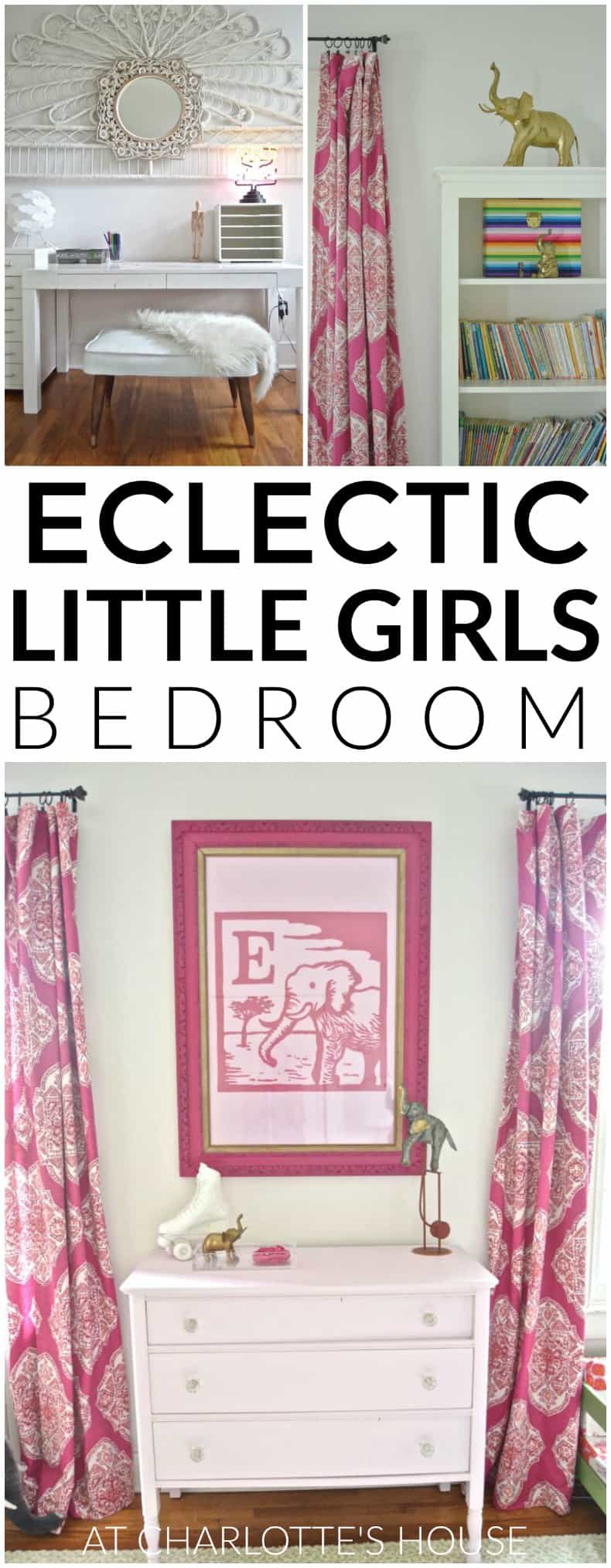 Bright and eclectic fuchsia girls bedroom