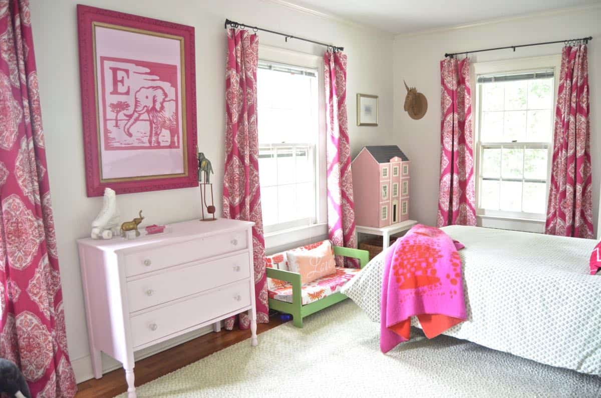 Bright and eclectic fuchsia girls bedroom