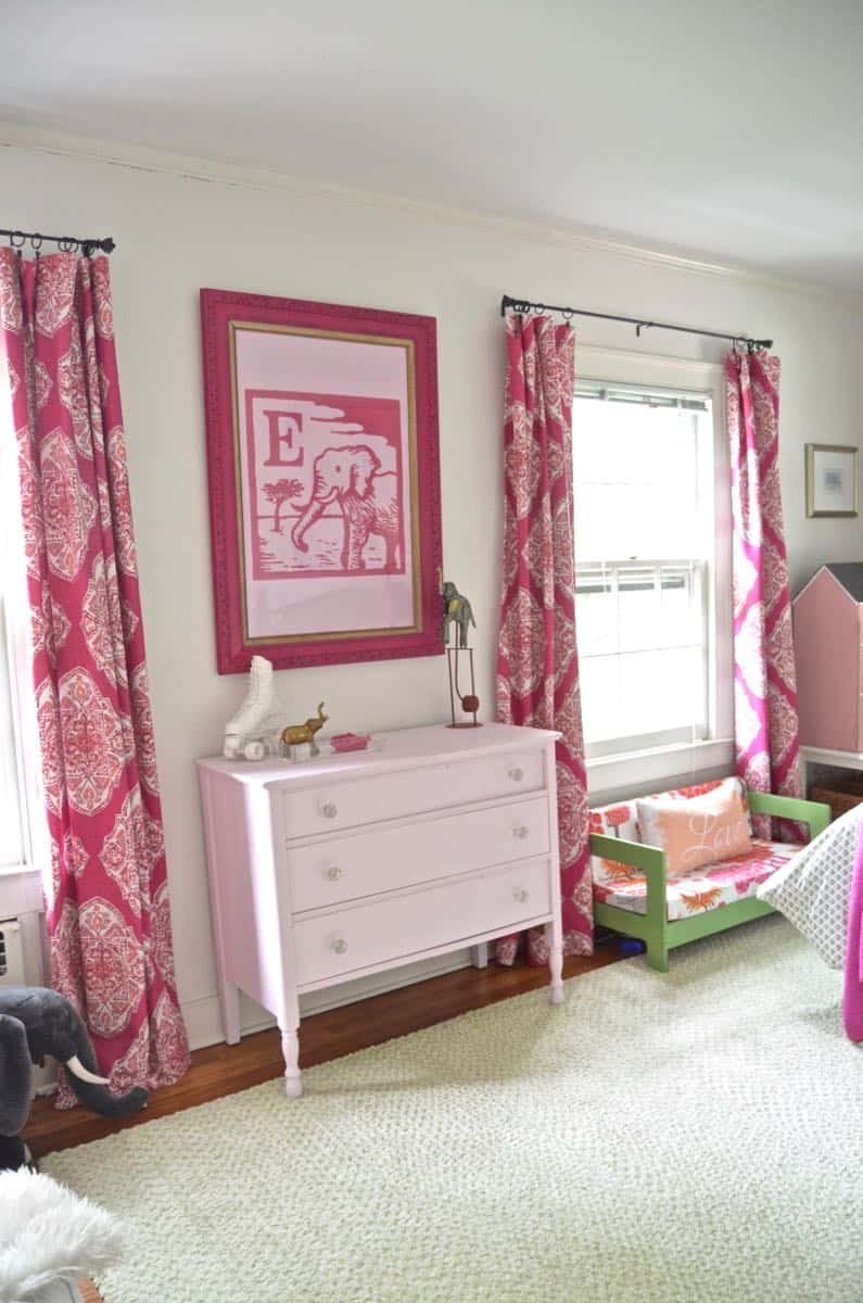 Bright and eclectic fuchsia girls bedroom