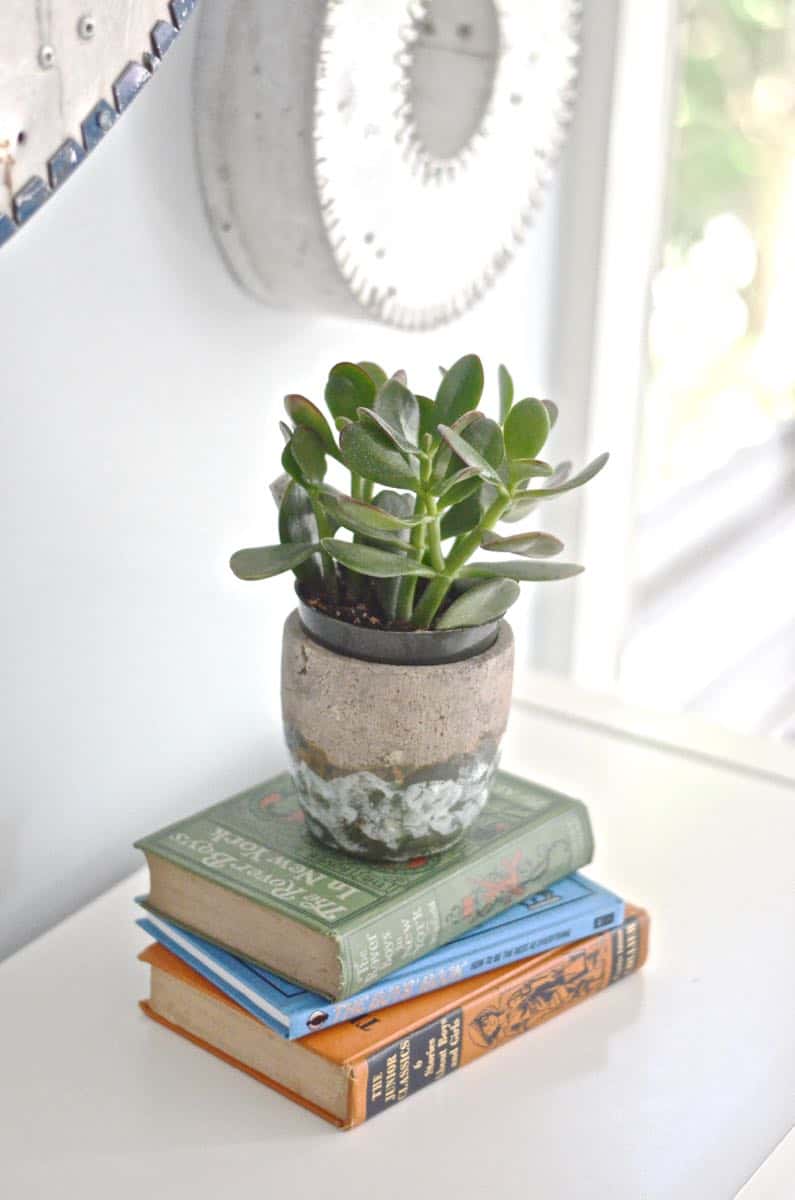 Vintage and flea market treasures for a little boys room.