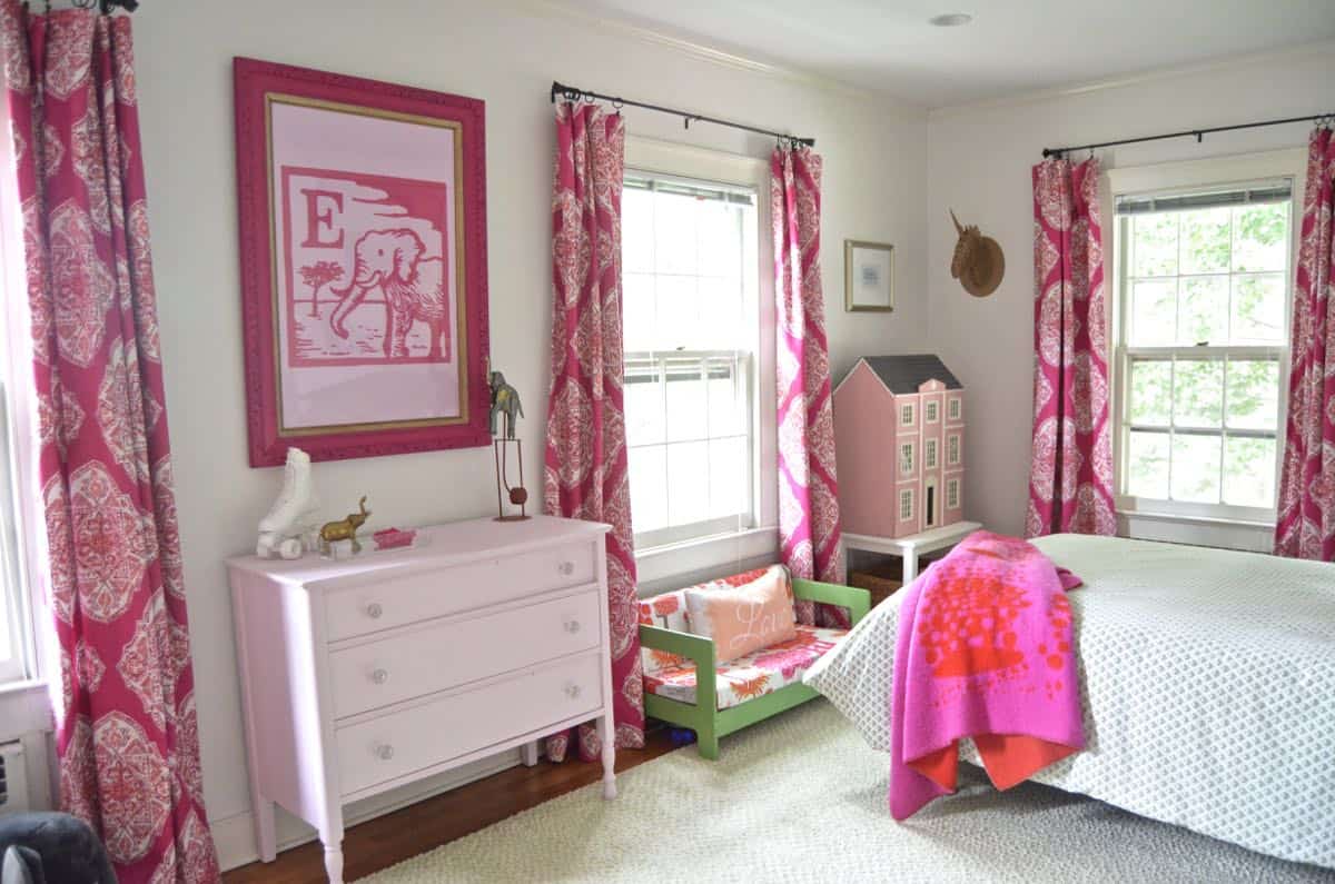 Bright and eclectic fuchsia girls bedroom