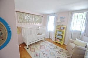 Boho yellow and pink little girls room