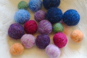 Use scrap wool to make these adorable Felted Wool acorns