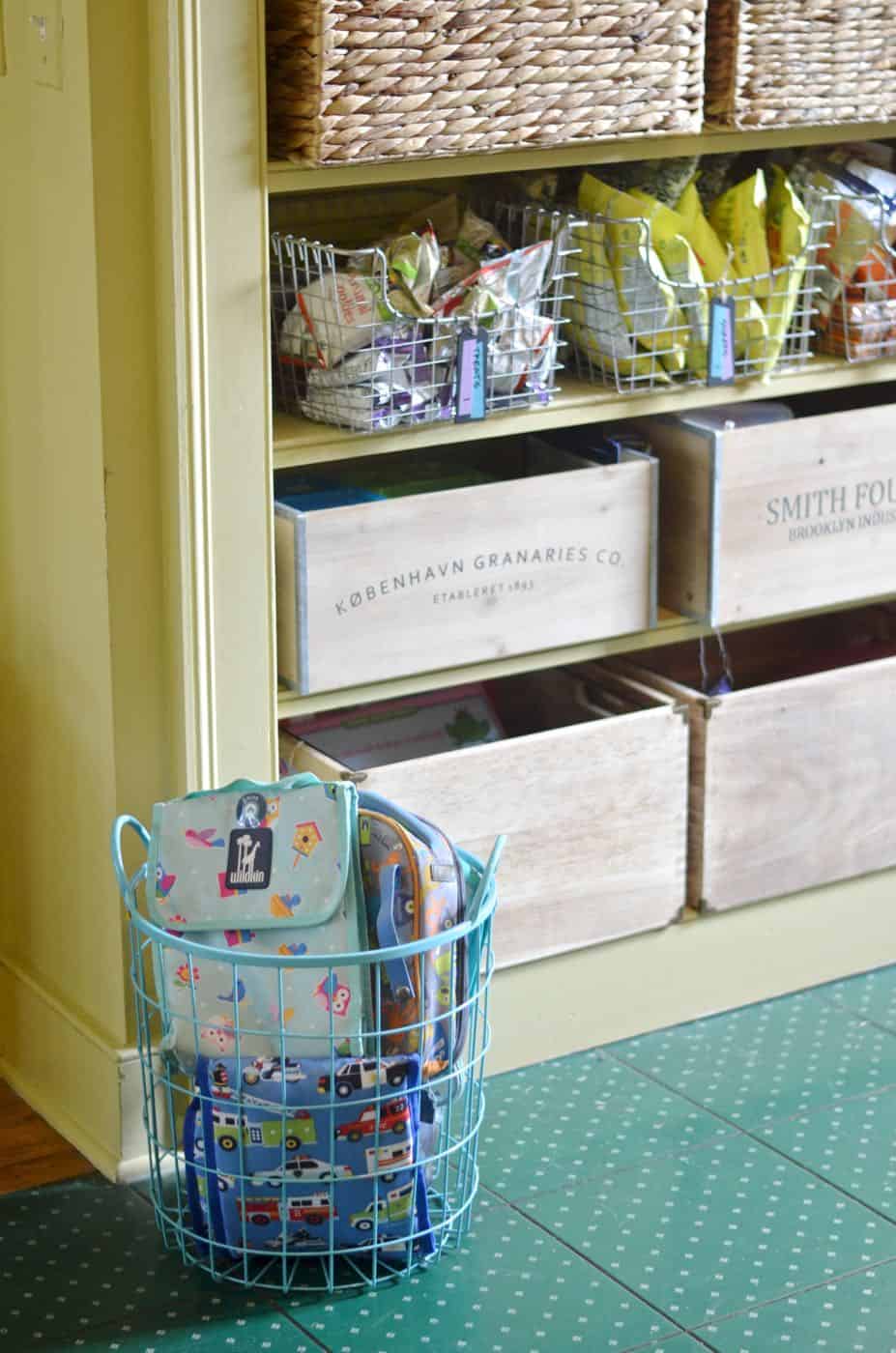 Self serve lunch stations for the children so they can pack their own lunch.