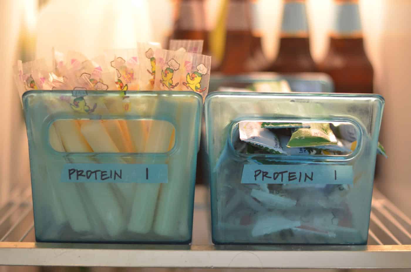 Self serve lunch stations for the children so they can pack their own lunch.