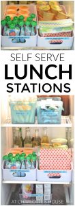 Your kids can pack their own lunch with this simple self serve lunch station!