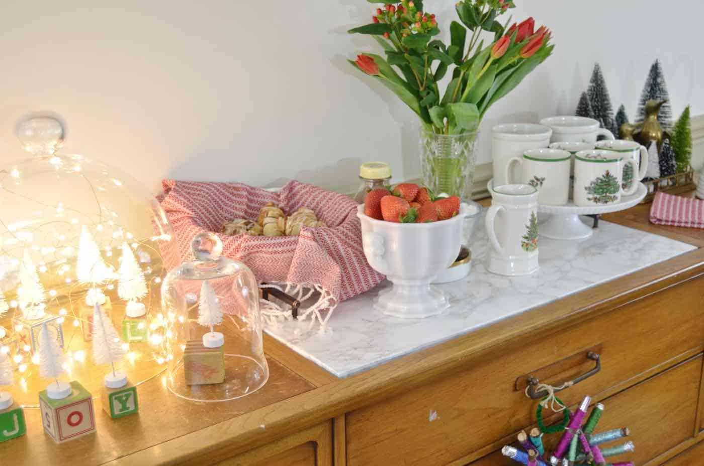 Christmas tablescape ready for children.