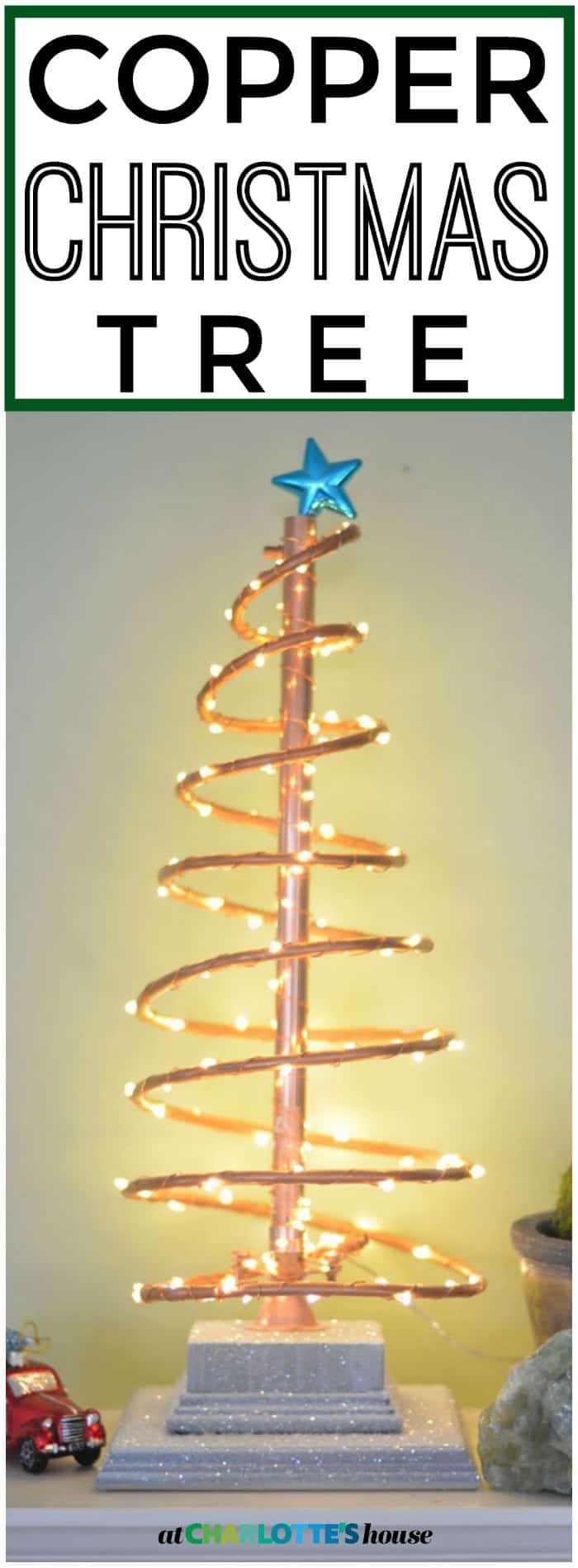 DIY spiral copper Christmas tree.