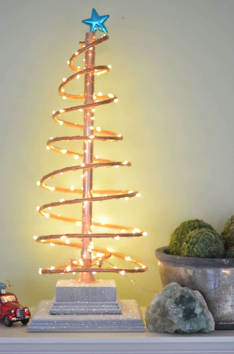 DIY spiral copper Christmas tree.