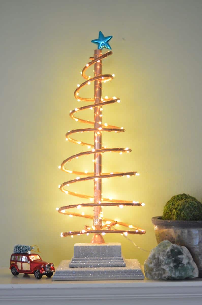 DIY spiral copper Christmas tree.