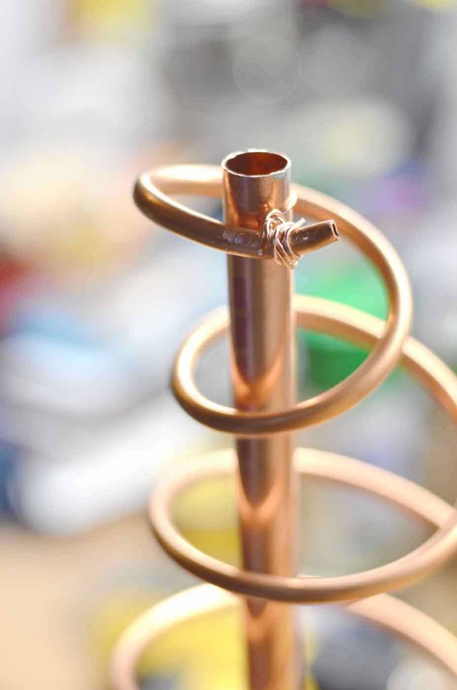 DIY spiral copper Christmas tree.