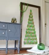 Large framed Christmas tree using easy inexpensive hardware store items.