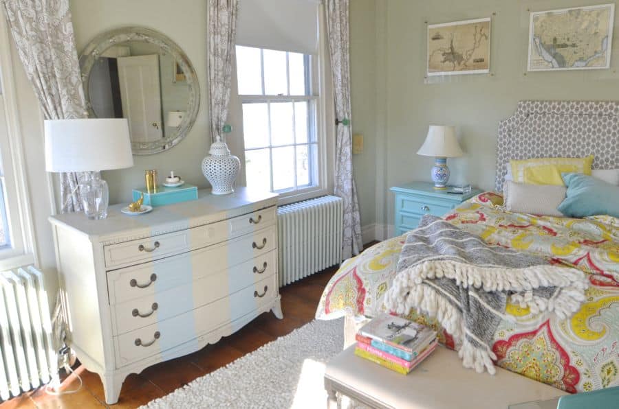 Dresser with stripes