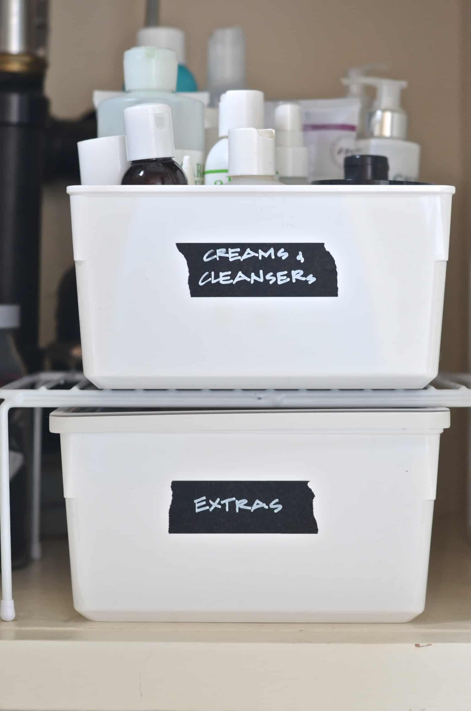 Ideas for wrangling all that clutter underneath your bathroom sink.