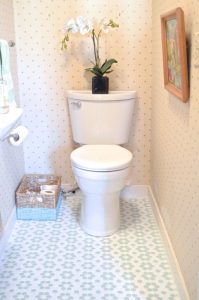 powder room with new toilet