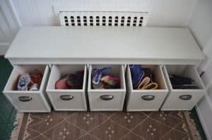 drawers in custom mudroom