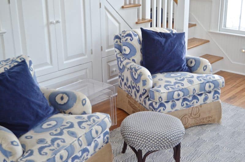 ikat chairs with stool