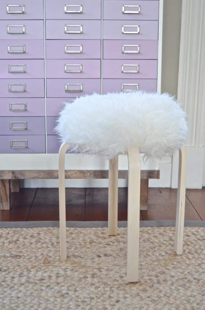 sheepsking stool