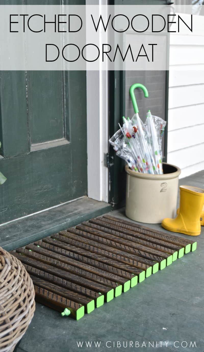 ETCHED WOODEN DOORMAT