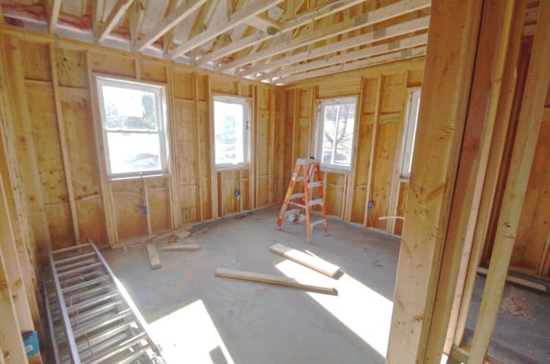 Master bedroom before insulation