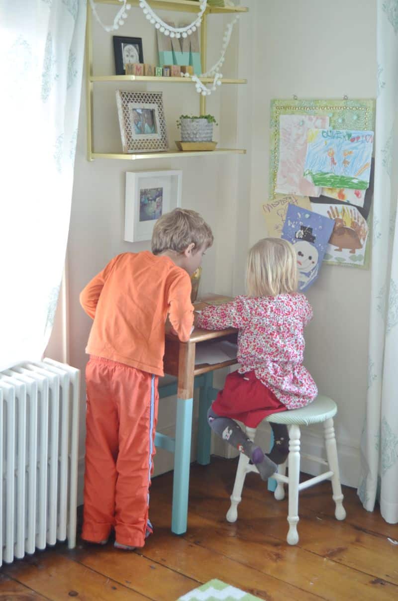 Oliver with Martha at her desk