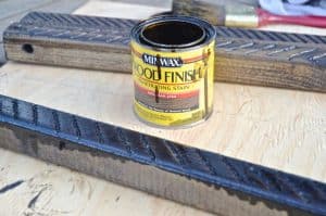 Stain for wooden door mat