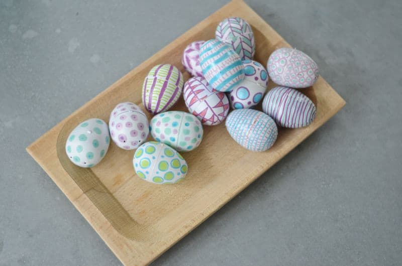 Hand painted plastic Easter Eggs.