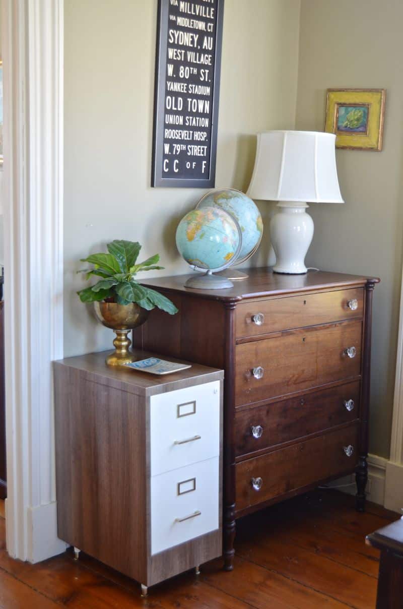 faux wood grain file cabinet