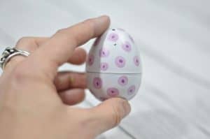 plastic easter egg with polka dots