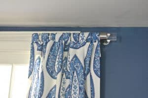 Detail of curtain tabs