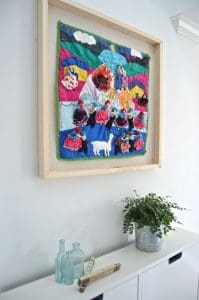 colorful framed fabric