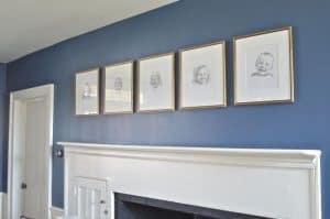 kids portraits in dining room