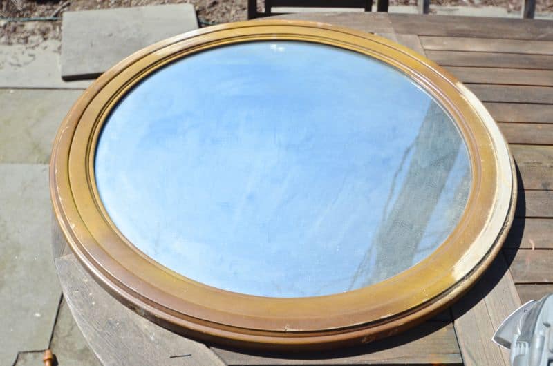 mirror with sanded frame
