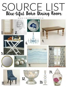 Blue-tiful Dining Room Source List