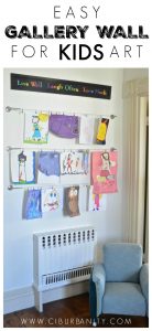 Easy way to display kids artwork on a gallery wall.