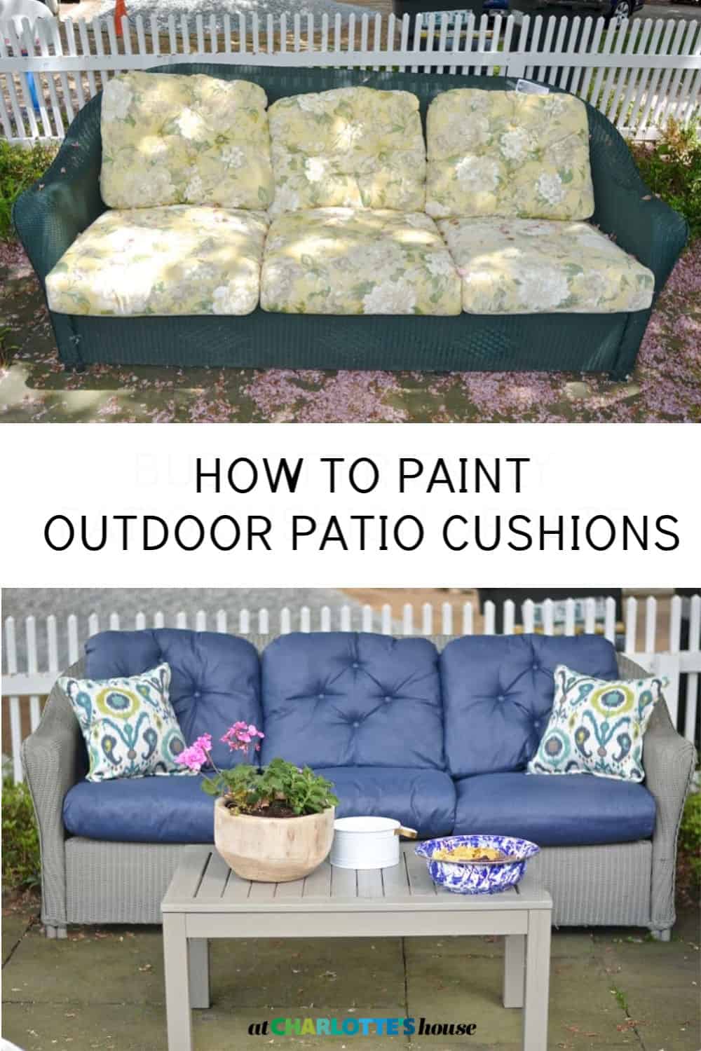 How To Paint Patio Cushions At Charlotte S House   HOW TO PAINT OUTDOOR PATIO CUSHIONS 