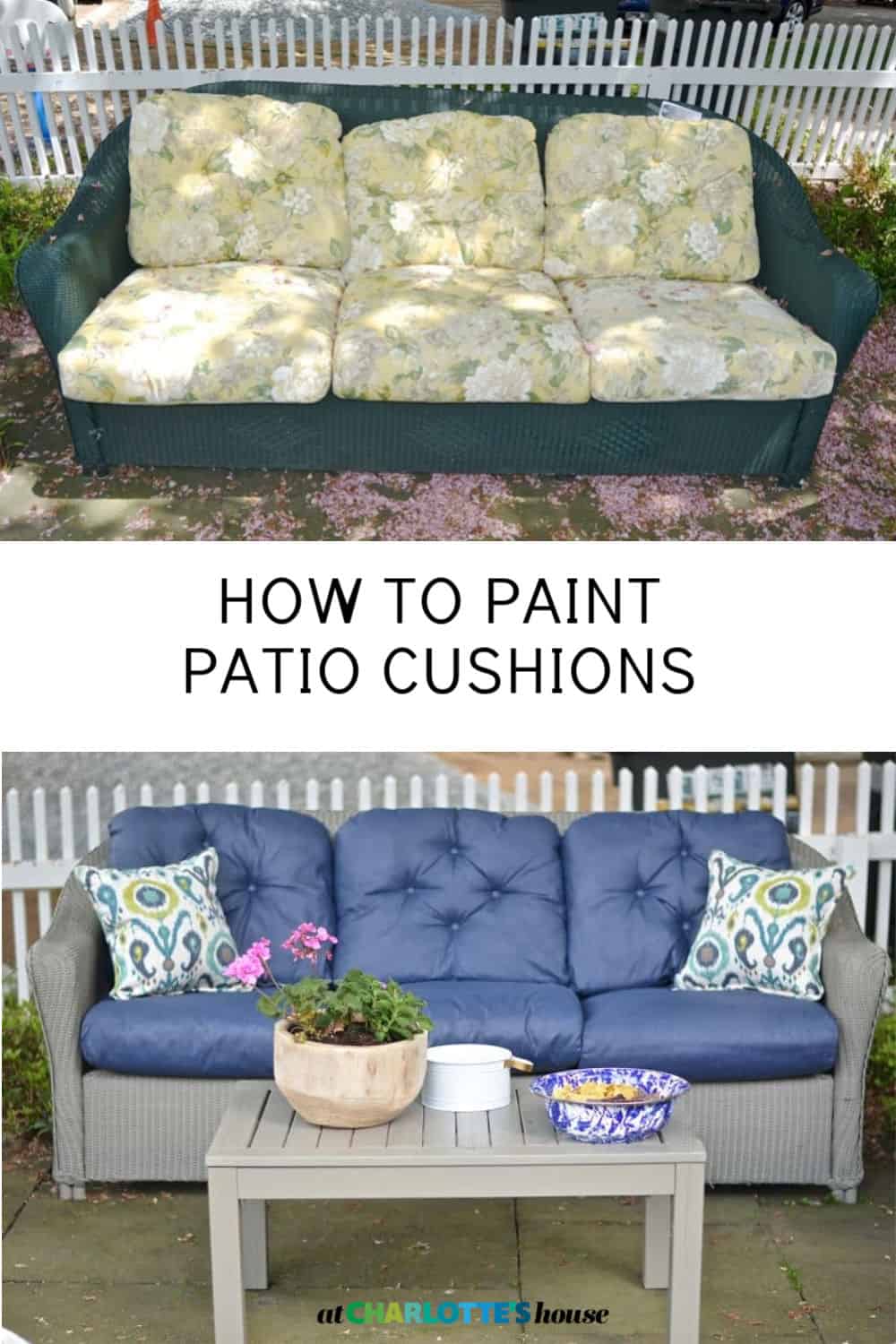 How To Paint Patio Cushions At Charlotte s House