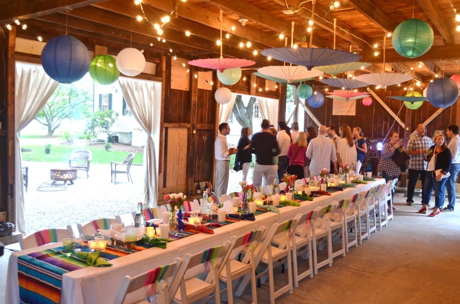 Decorating details to host a colorful rustic barn party.