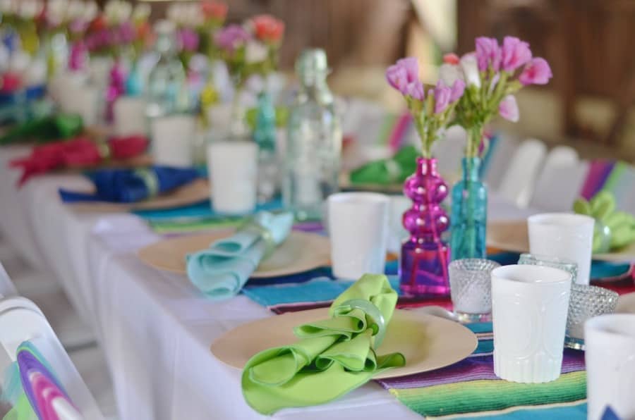 Decorating details to host a colorful rustic barn party.