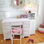 Refinished pink desk for a little girls thrifted room.