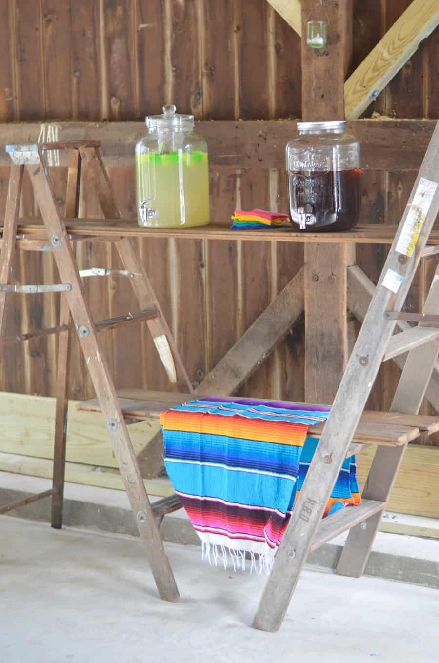 Decorating details to host a colorful rustic barn party.