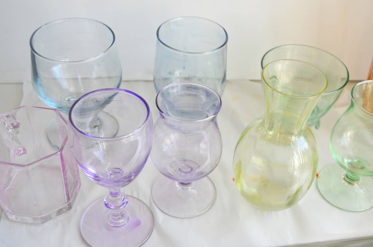 DIY rainbow glass collection