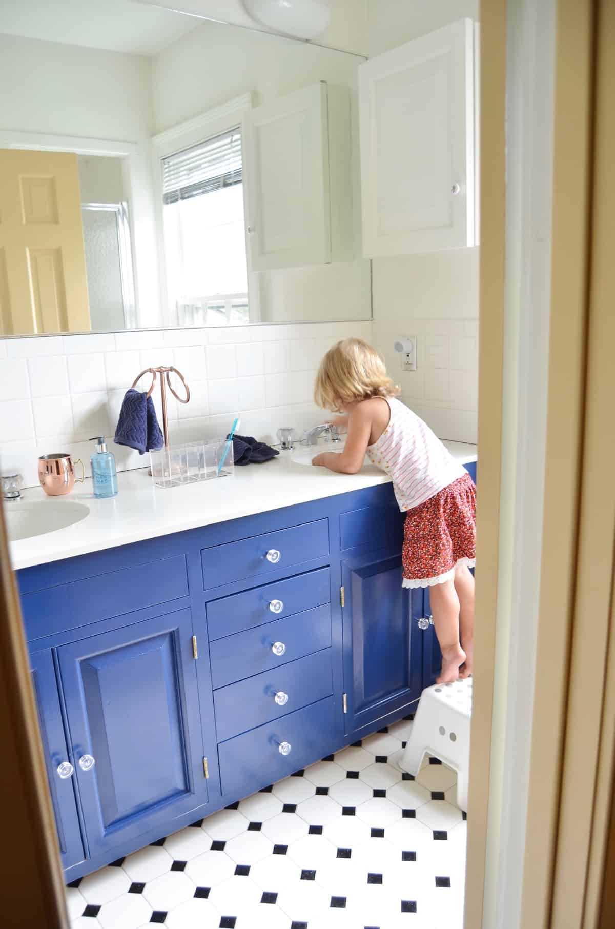 Navy Blue Vanity Makeover - At Charlotte's House