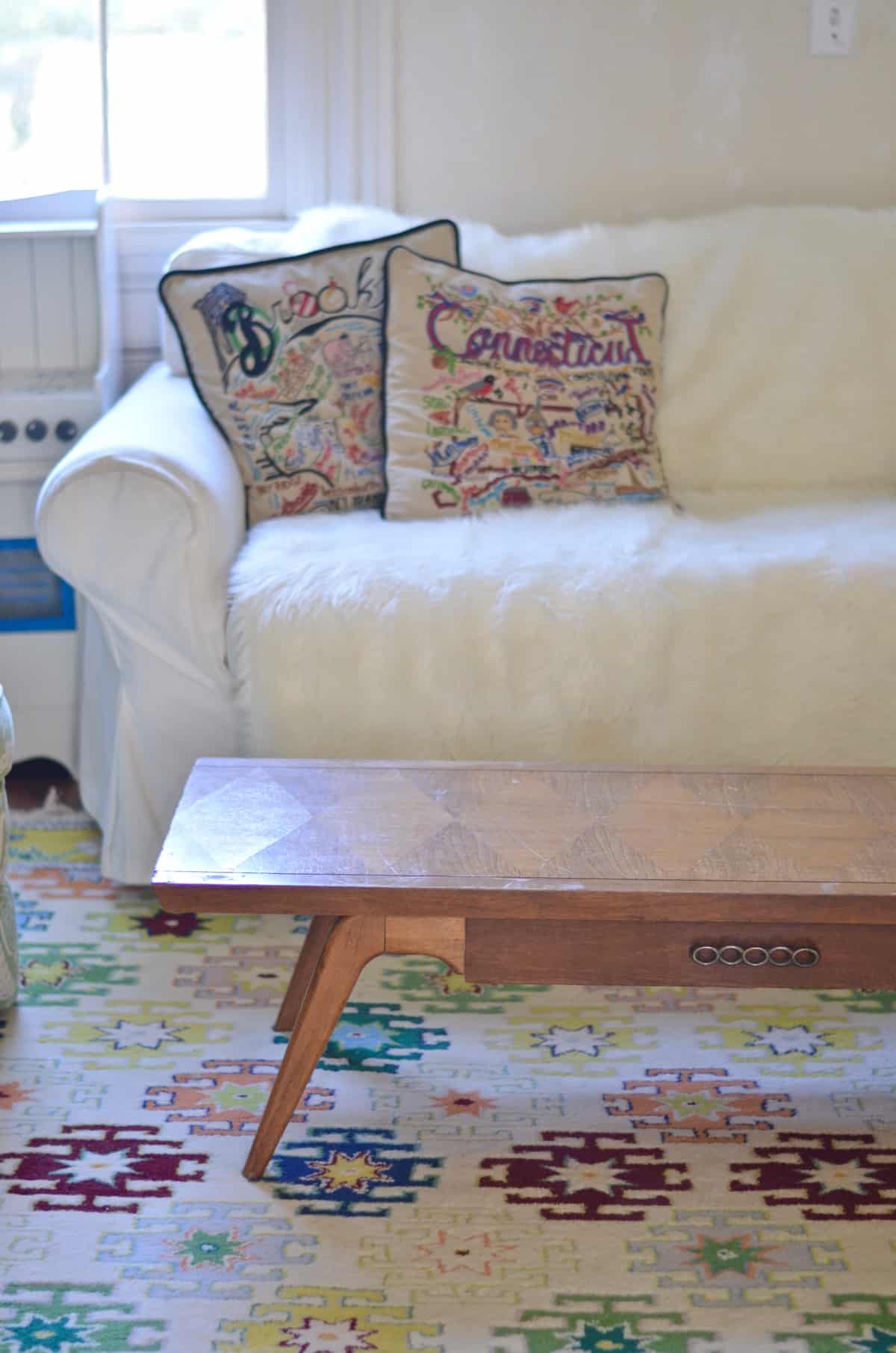 Colorful playroom with thrifted and repurposed decor.