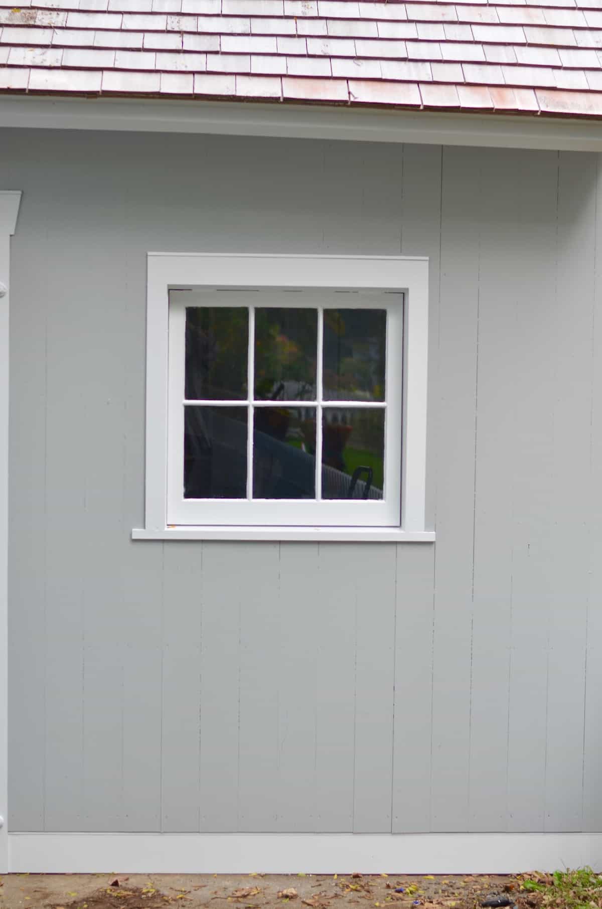 Backyard shed makeover- adding window boxes.