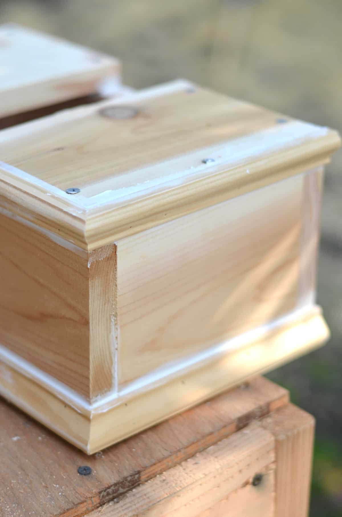 Backyard shed makeover- adding window boxes.