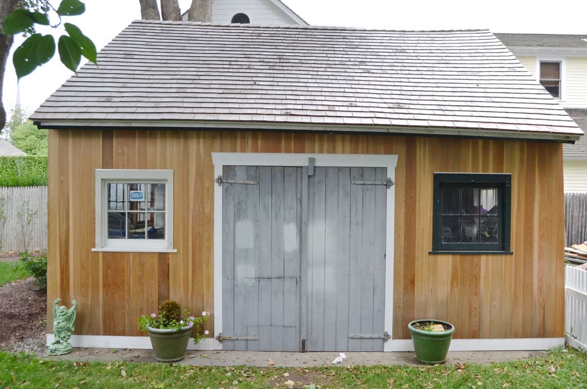 Backyard shed gets a colorful and eclectic multi-purpose makeover thanks to the One Room Challenge.